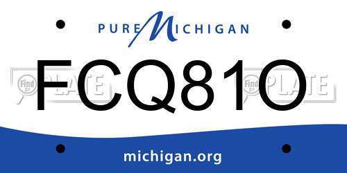 FCQ81O Michigan License Plate