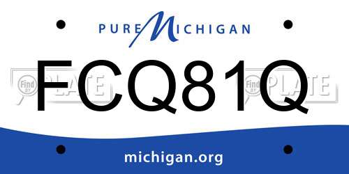 FCQ81Q Michigan License Plate