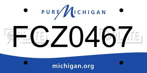 FCZ0467 Michigan License Plate