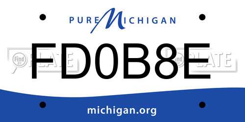 FD0B8E Michigan License Plate