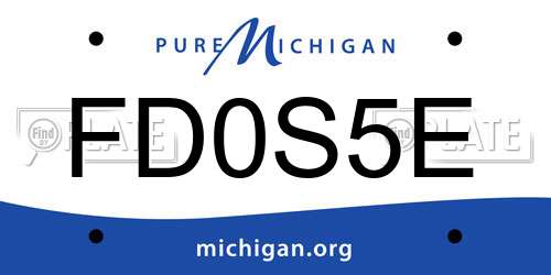FD0S5E Michigan License Plate