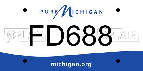 FD688 Michigan License Plate