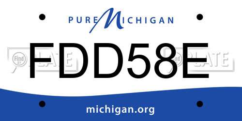 FDD58E Michigan License Plate