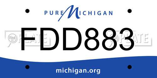 FDD883 Michigan License Plate