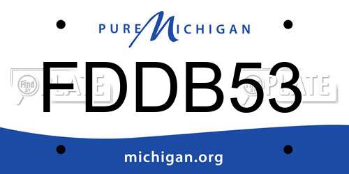 FDDB53 Michigan License Plate