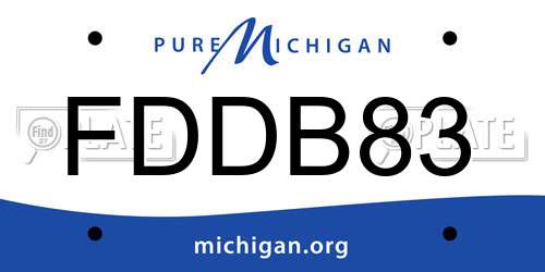 FDDB83 Michigan License Plate