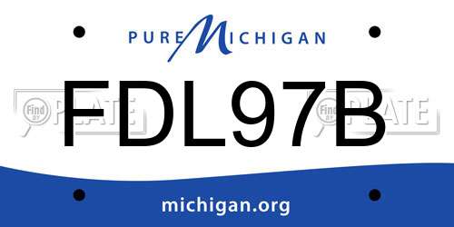 FDL97B Michigan License Plate