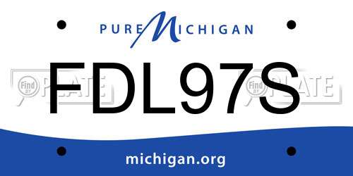 FDL97S Michigan License Plate