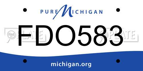 FDO583 Michigan License Plate