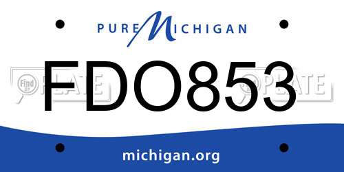 FDO853 Michigan License Plate