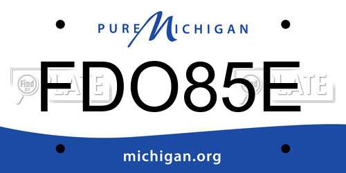FDO85E Michigan License Plate