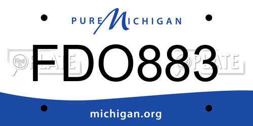 FDO883 Michigan License Plate