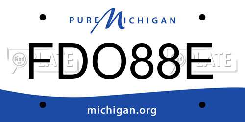 FDO88E Michigan License Plate