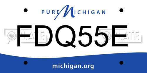 FDQ55E Michigan License Plate