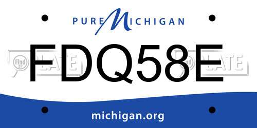 FDQ58E Michigan License Plate