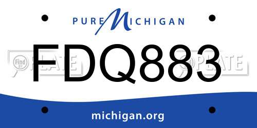 FDQ883 Michigan License Plate