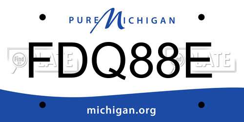 FDQ88E Michigan License Plate
