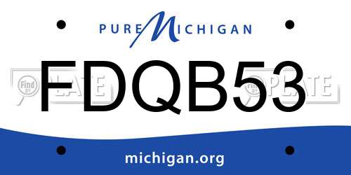 FDQB53 Michigan License Plate
