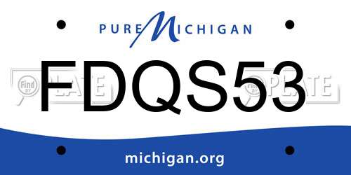 FDQS53 Michigan License Plate
