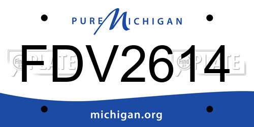 FDV2614 Michigan License Plate
