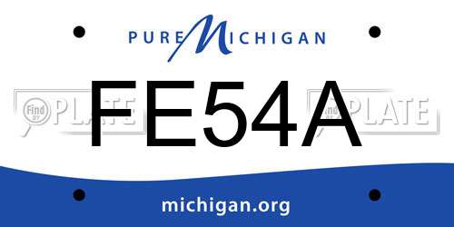 FE54A Michigan License Plate