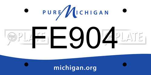 FE904 Michigan License Plate