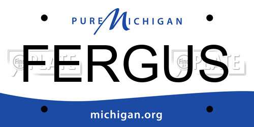 FERGUS Michigan License Plate