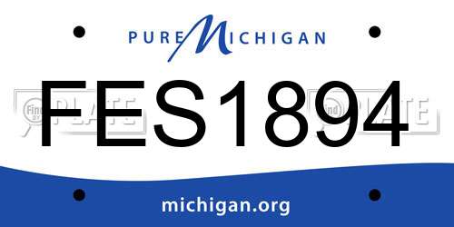 FES1894 Michigan License Plate