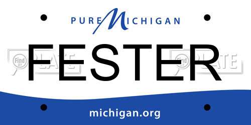 FESTER Michigan License Plate