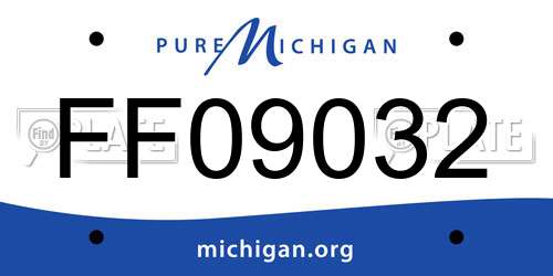 FF09032 Michigan License Plate