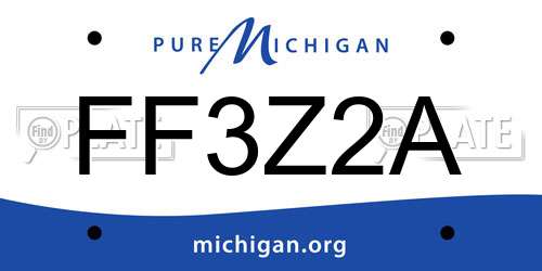 FF3Z2A Michigan License Plate