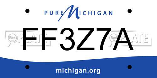 FF3Z7A Michigan License Plate