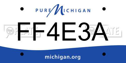 FF4E3A Michigan License Plate