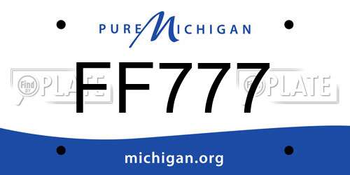 FF777 Michigan License Plate