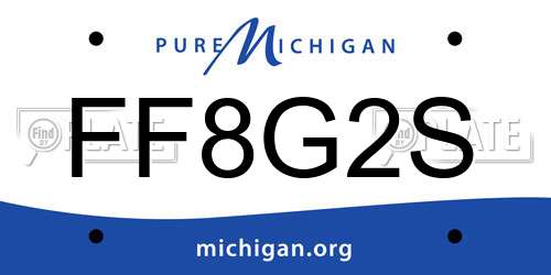 FF8G2S Michigan License Plate