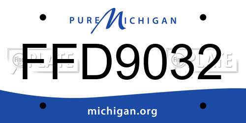 FFD9032 Michigan License Plate