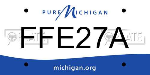 FFE27A Michigan License Plate