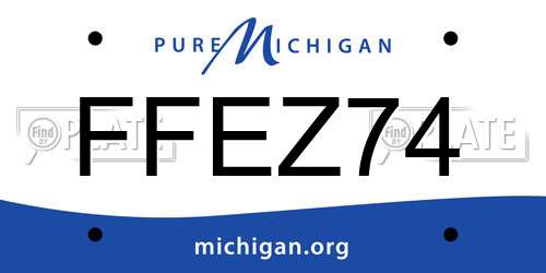 FFEZ74 Michigan License Plate