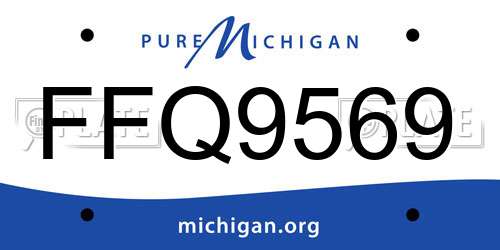 FFQ9569 Michigan License Plate
