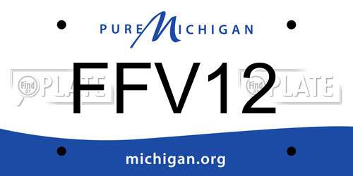 FFV12 Michigan License Plate