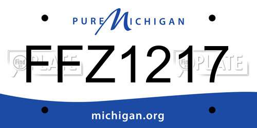 FFZ1217 Michigan License Plate