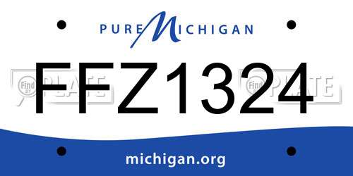 FFZ1324 Michigan License Plate