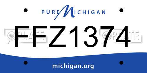 FFZ1374 Michigan License Plate
