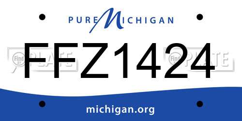 FFZ1424 Michigan License Plate