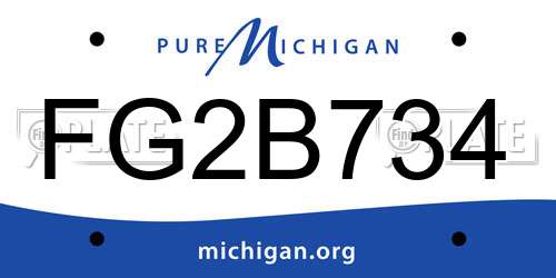 FG2B734 Michigan License Plate