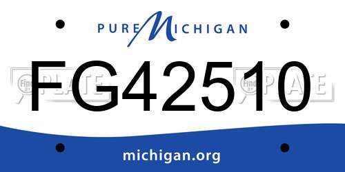 FG42510 Michigan License Plate