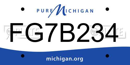 FG7B234 Michigan License Plate