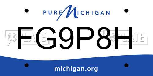 FG9P8H Michigan License Plate
