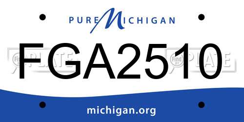 FGA2510 Michigan License Plate