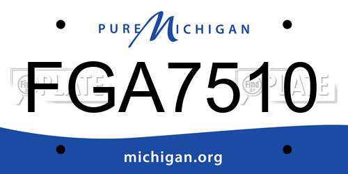FGA7510 Michigan License Plate